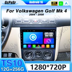 Android 15 For Volkswagen Golf Mk 4 2004 - 2008 Car Radio Multimedia Video Player Navigation GPS WiFi Android Auto No 2 Din 4G