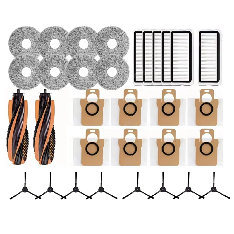 

B83B-комплект аксессуаров (32 шт.) для робота-пылесоса JONR P20 PRO/T5 Pro-основная боковая щетка Hepa-фильтр, швабра, тканевый мешок для пыли