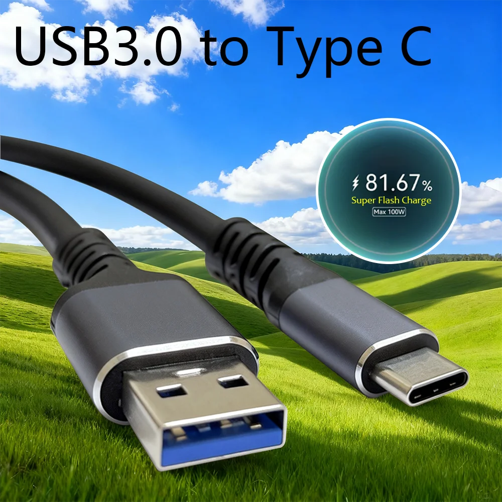 USB 3.0 to Type C Adapter Cable for Fast Charging & Data Transfer, Compatible with Smartphones and Laptops, High Speed Sync Cord