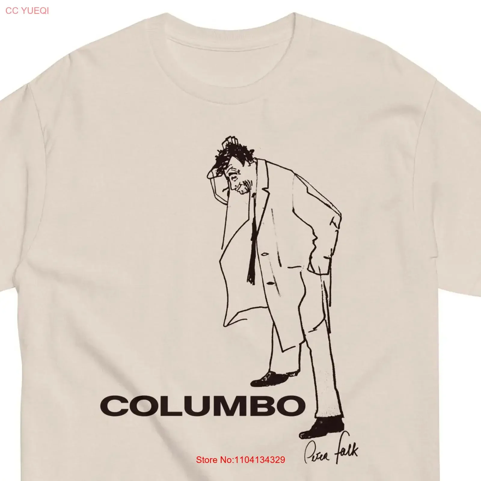 Camiseta con estampado de Peter Falk de COLUMBO, estilo vintage, ligeramente elástica, ropa de diseñador para hombre, transpirable