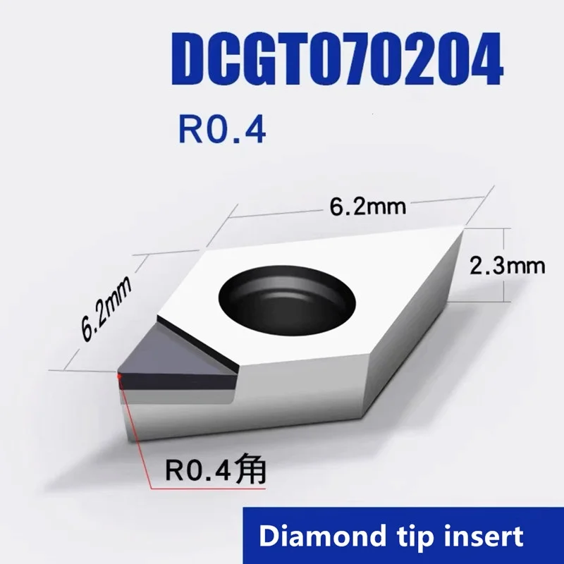 External Carbide Turning Tool Torno para Processamento Ferro Latão Diamond Dcmt 070204 Cnc Insert Dcmt11t304 Pcd Cbn