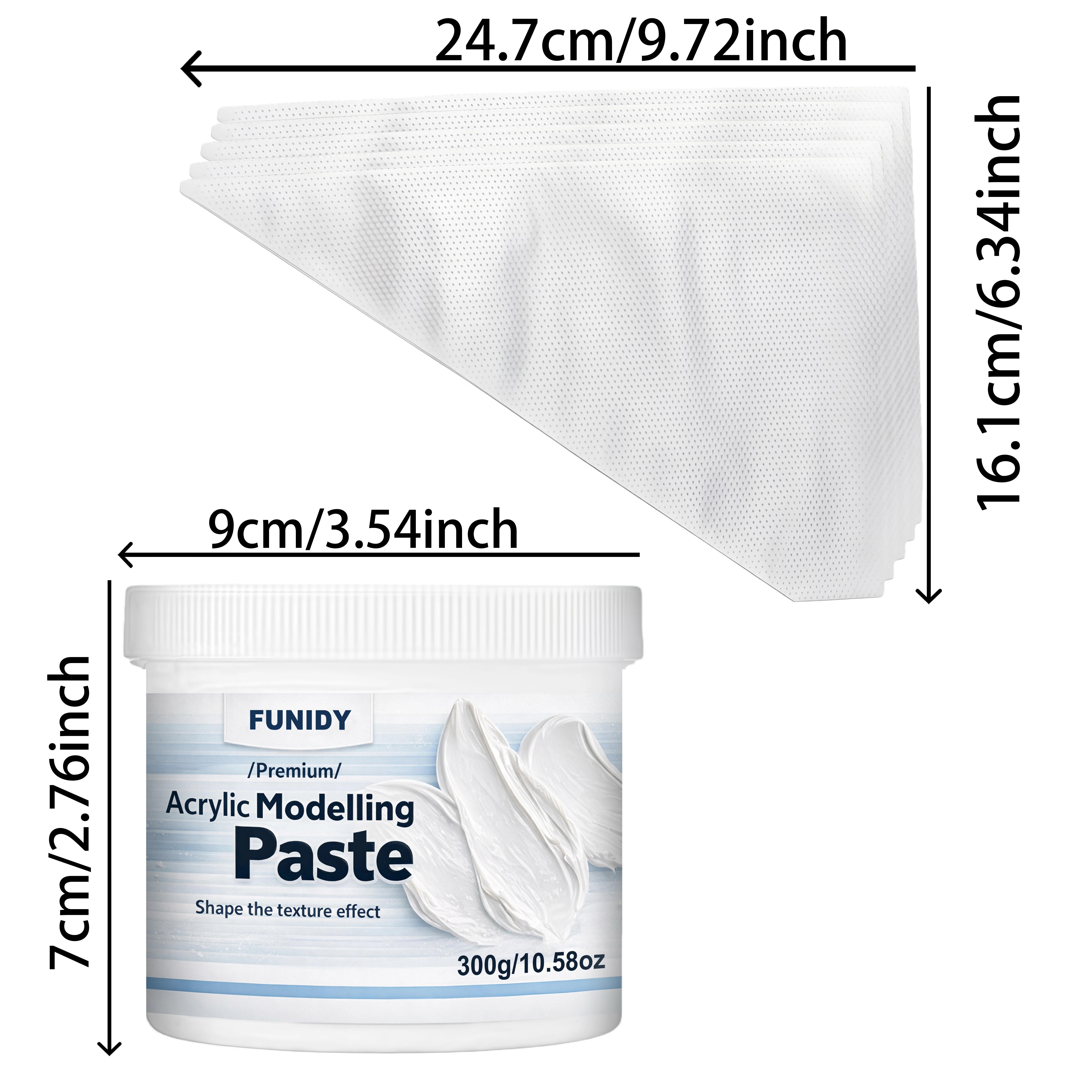 300G 3D Modeling Paste, White Acrylic Medium, Thick Coating, Fast Drying, Non-Cracking, Odorless & Safe, for Artists