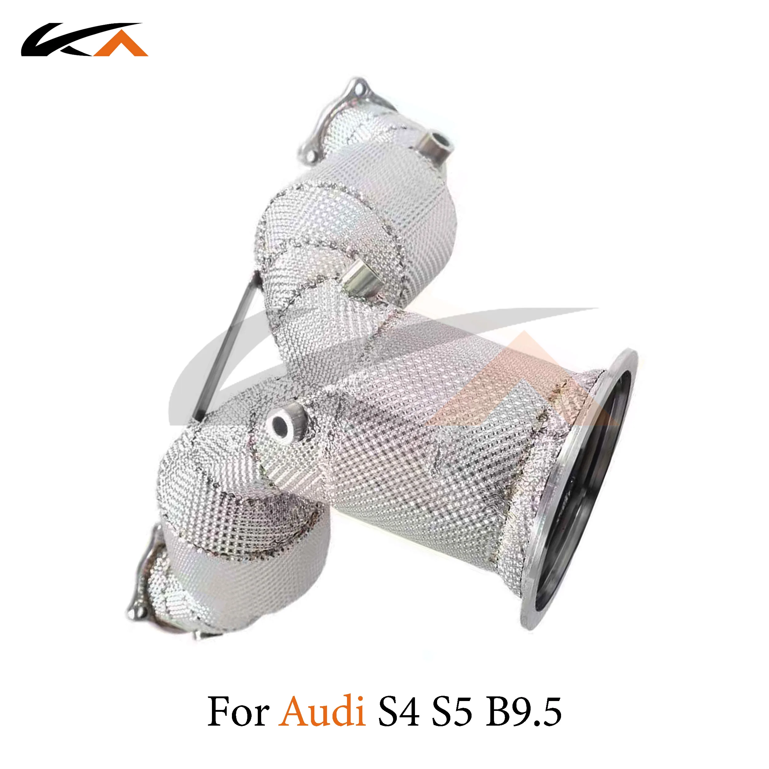 KA Tuning exhaust system header stainless downpipe for Audi S4 S5 B9.5 3.0T axle pipe performance two catalysis heat shield