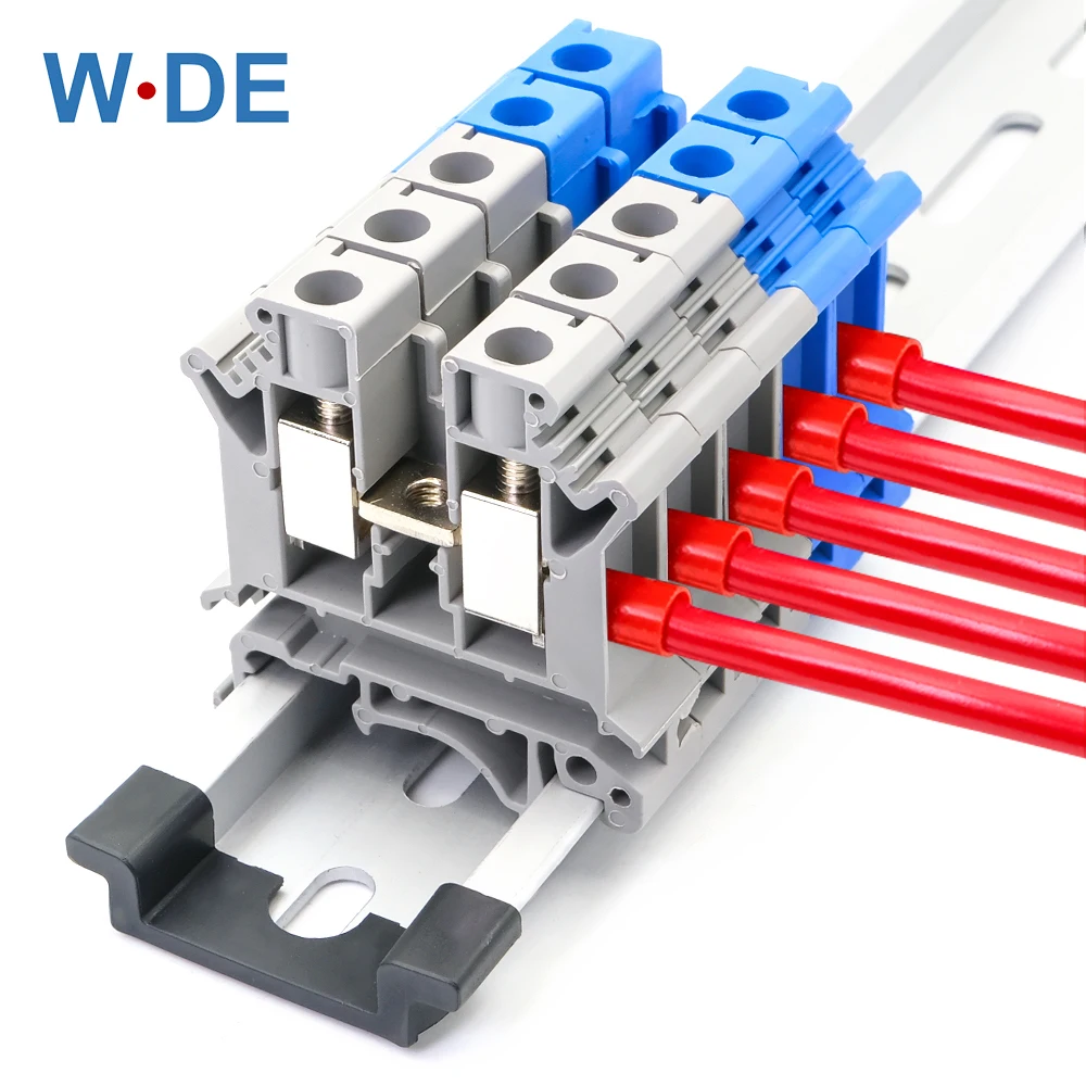 UK-10N Din 레일 터미널 블록 범용 와이어링 클래스 커넥터 나사 도체, UK10N 나사 연결 와이어 도체, 10 개 