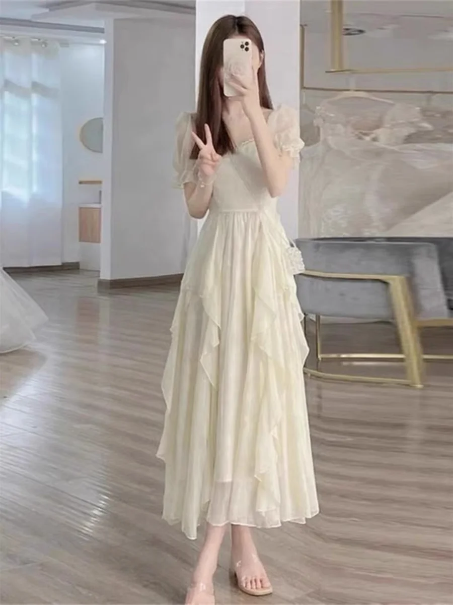 กระโปรงยาวทรงเอ สไตล์หวานละมุน ไซส์พลัส รุ่นใหม่สำหรับฤดูร้อน ช่วยให้ดูผอมเพรียว ช่วงเอวเข้ารูป แฟชั่นสำหรับผู้หญิง ทรงเจ้าหญิง