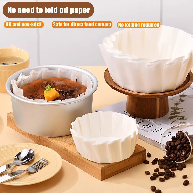 50pcs 4 6 8inch Foldless Cupcake Liner Baking Cup For Wedding Party Muffin Cake Mold Paper Cup Oilproof Cake Wrap