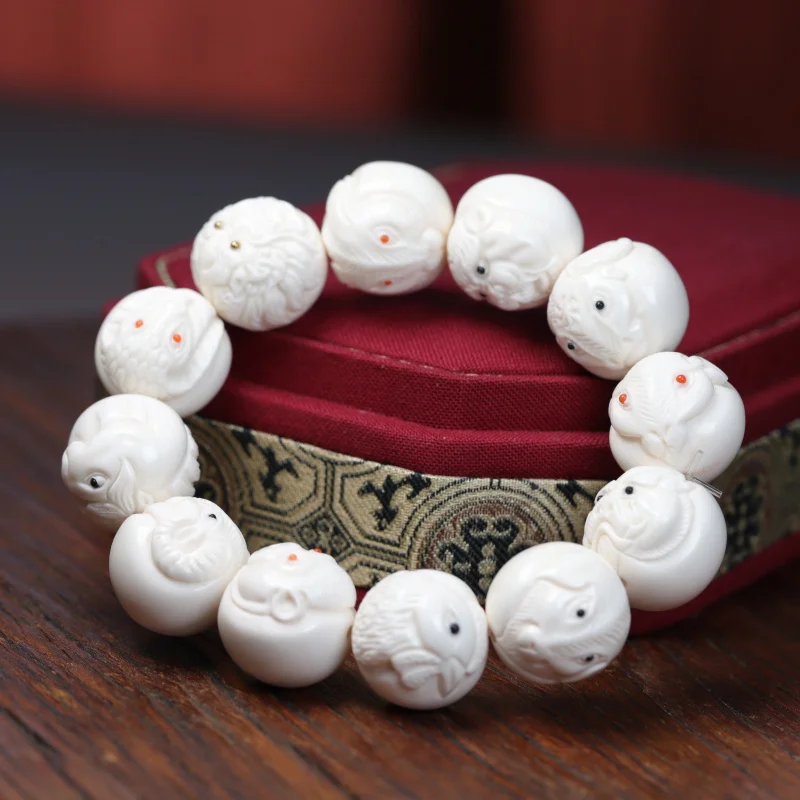 Authentic Zodiac High-Density Round Genko Bracelet, Bone Antler Craft Item