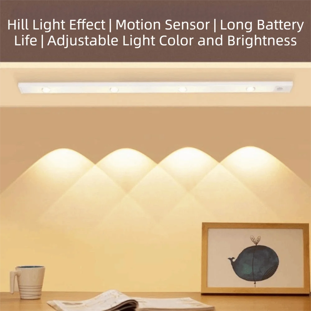 Rechargeable LED Motion Sensor Light Smart Induction Ultra-thin Cabinet Light Stepless Dimming Dimmable Night Light Wine Cabinet