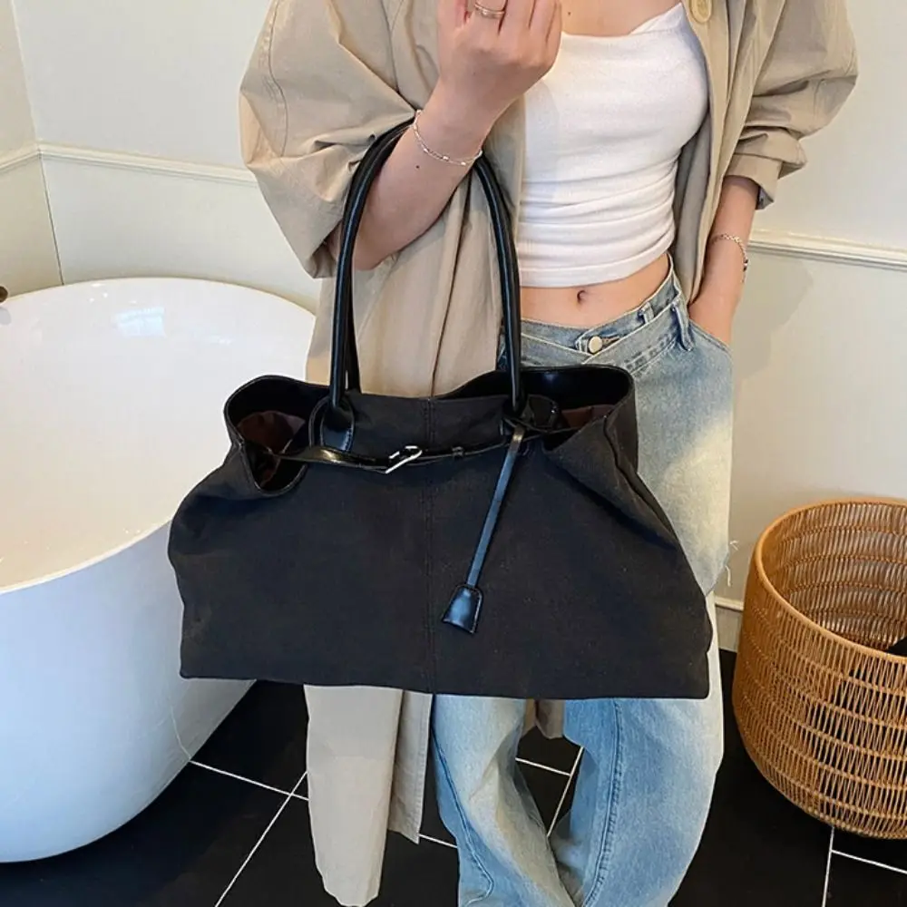 

Korean Style Suede Shoulder Bag Solid Color Tote Bag Large Capacity Handbag Large Capacity PU Leather Underarm Packs