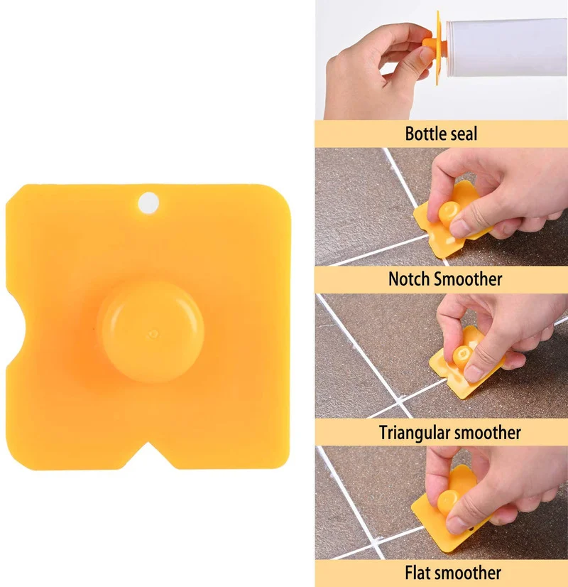 5pcs Caulking Nozzle Applicator Finishing Tool Spatula Plastic Glue Shovel Tile Brick Joints Floor Silicone Remover Grout Kit