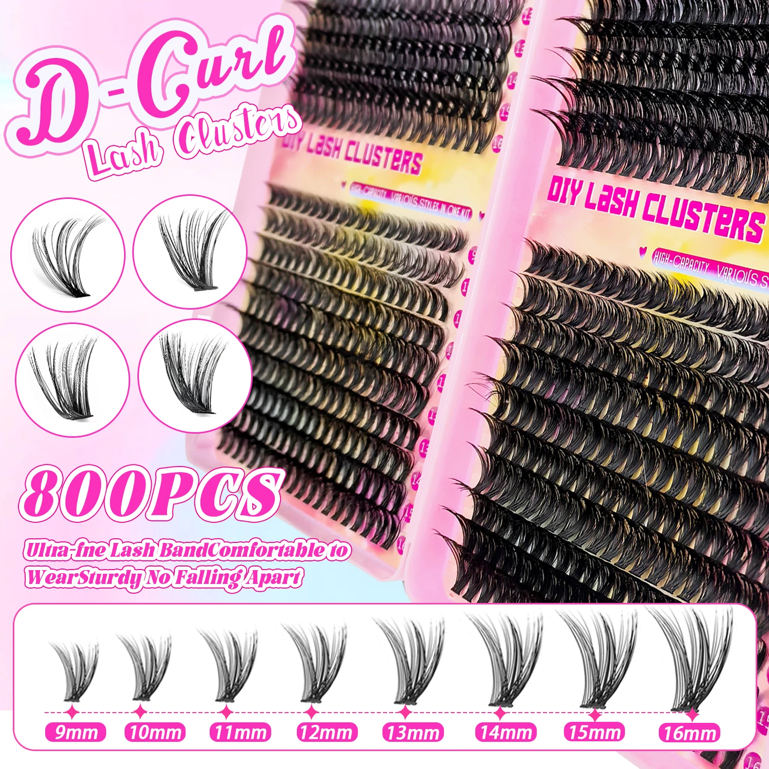 Zestaw rzęs 40 rzędów - 30D/40D/50D/40D maquillajes para mujer Rzęsy o wydłużonym kroju Naturalny efekt blendowania dla spersonalizowanego wyglądu makijażu