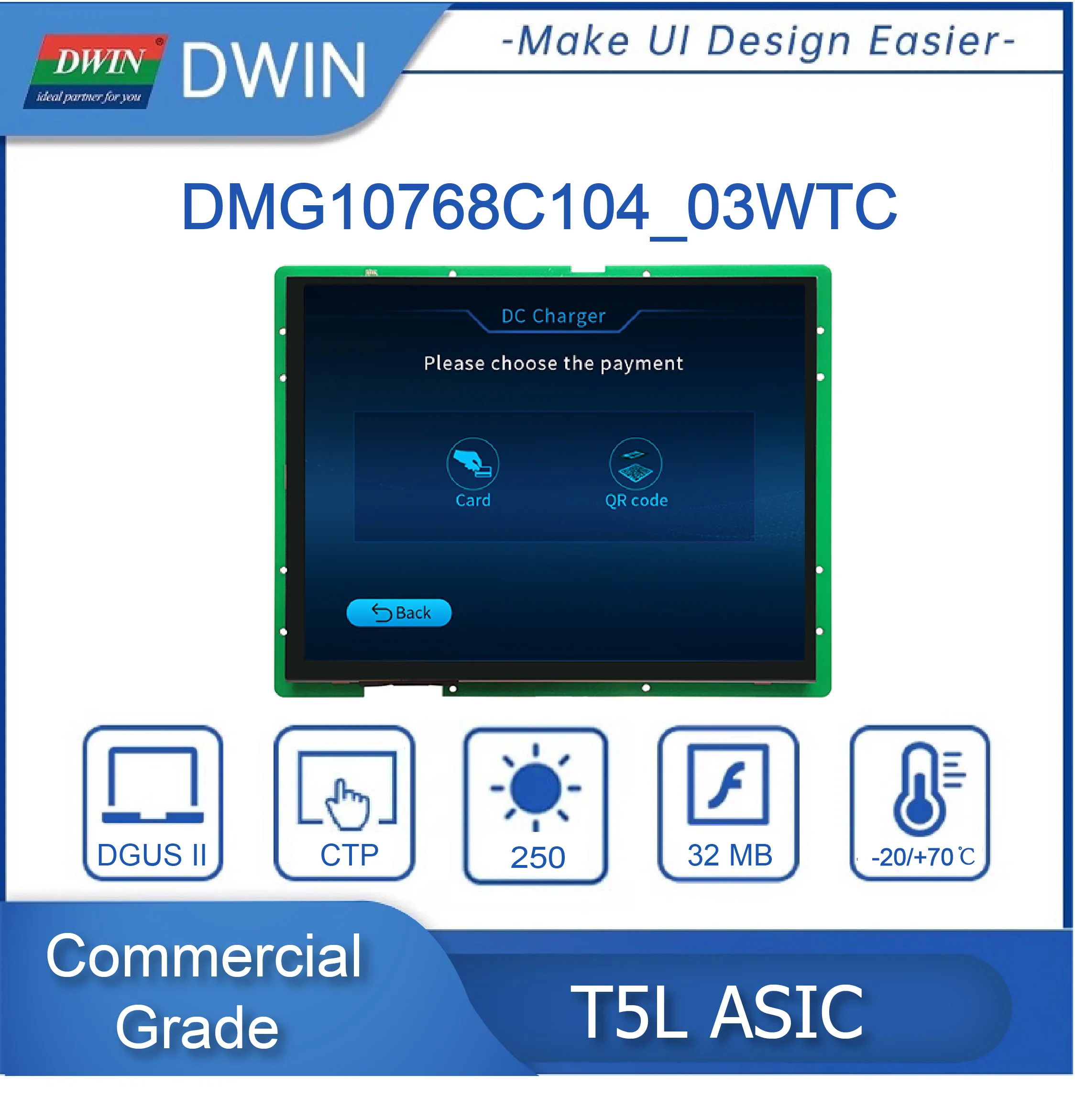 DWIN 10.4inch TFT LCD Display Connect Arduino, Esp32, Esp8266, 1024*768 HMI Smart Touch Screen,IPS LCD Module DMG10768C104_03W