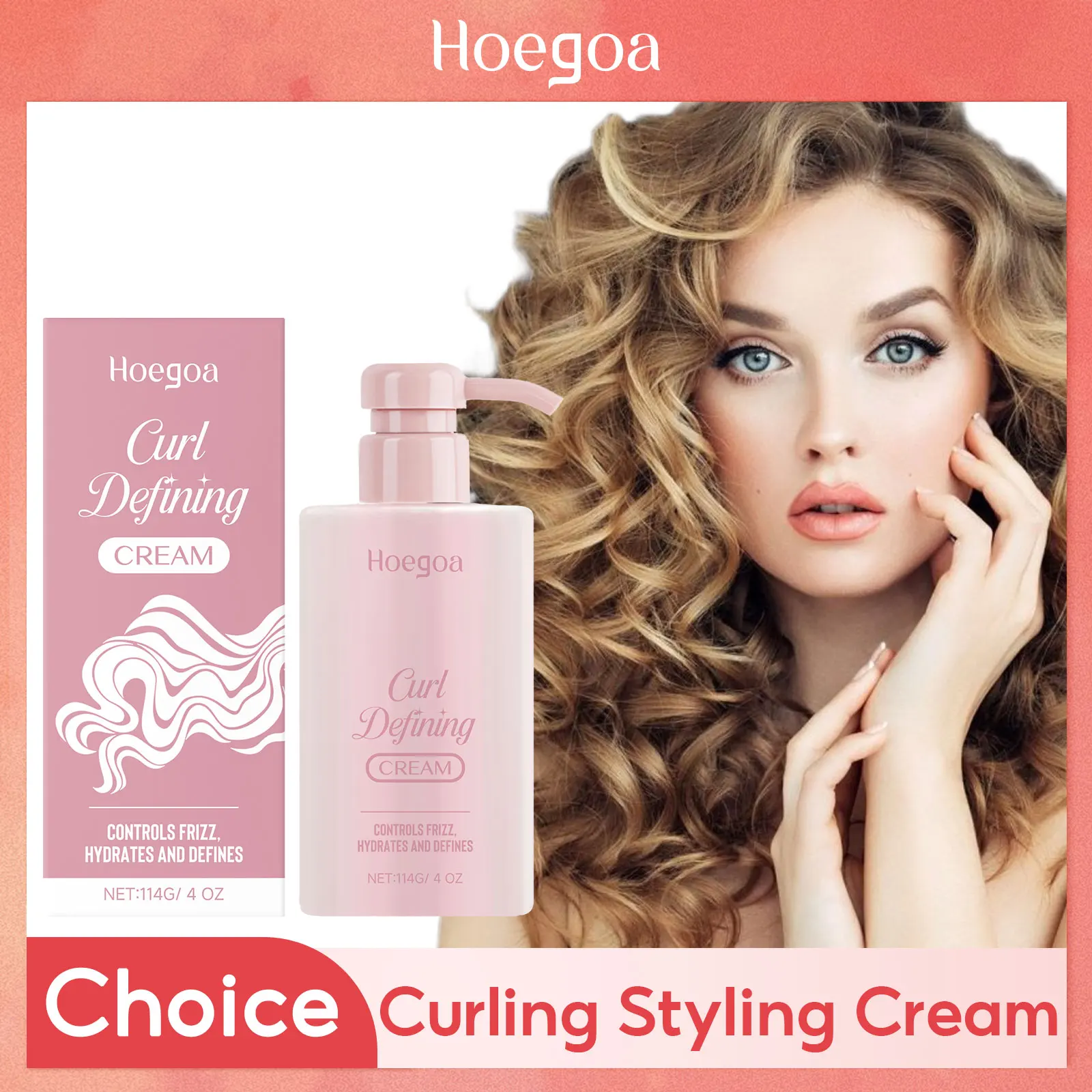 

Curl Defining Cream Control Frizz Bouncy Resilient Enhancer Prevent Hair Breakage Smooth Moisturizing Hair Elastic Conditioner