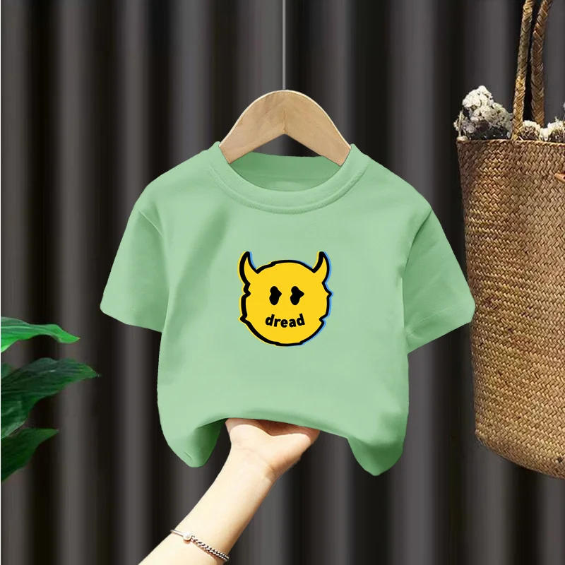 3D printing summer new sports and leisure cartoon animation round neck short sleeve children's clothing 3D digital