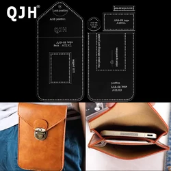 Triple Plaid Fanny Pack, Card Bag, Cell Phone Bag,Transparent Acrylic/Kraft Paper with Holes DIY Leather Handmade Craft Template