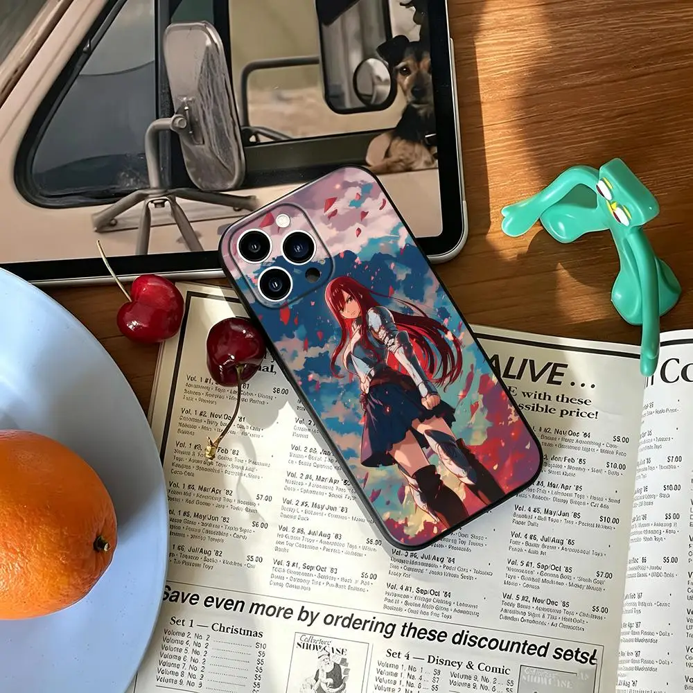 Funda para teléfono con diseño de FAIRY TAIL, un anime muy popular, para iPhone 18, 17, 16, 15, 14, 13, 12, 11 Plus, Mini y Pro Max. Funda blanda de color negro, resistente a golpes.