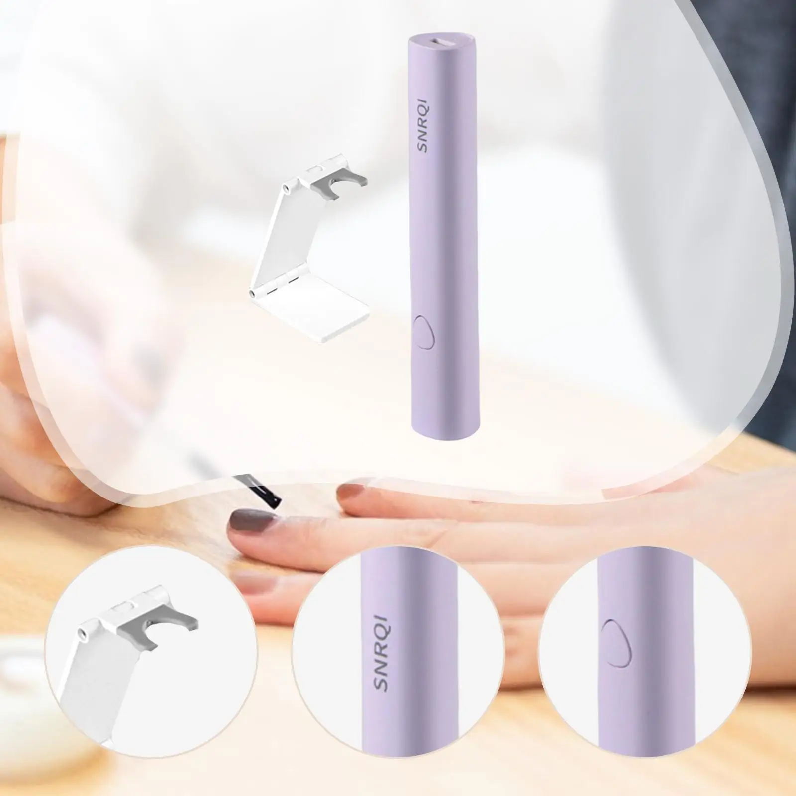 مصباح أظافر صغير محمول لاسلكي LED مجفف أظافر مصباح معالجة سريعة لطلاء الأظافر المنزلي