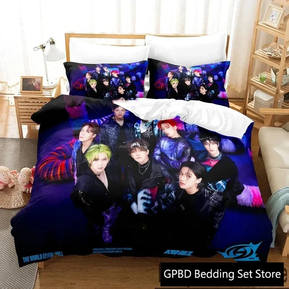The World Ep.fin Will ATEEZ Comfortable Duvet Quilt Cover Pillowcase Bedding Set Children Bedroom Decoration Home Textile