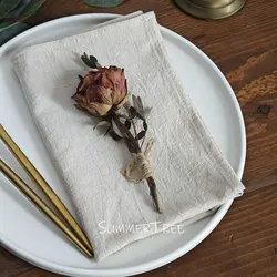10pcs Large Napkins 40X40CM Plain Washed Cotton Towel Dining Place Mats Wedding Party Linen Kitchen Cloths Table Decoration
