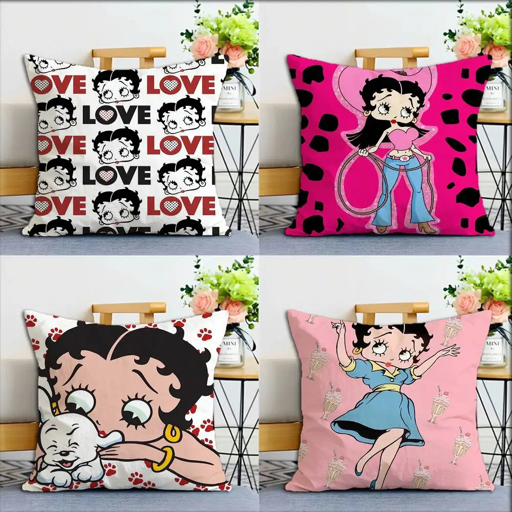 

ANIME cute B-Betty Boop World Various Sizes Square Pillow Case For Car Home Bedchamber Decor