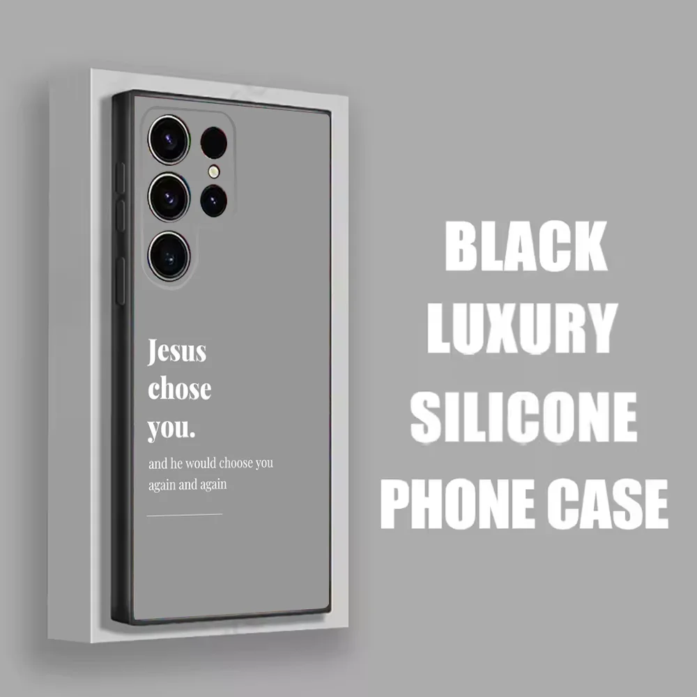 Jesus Bible Verse Christian Phone Case For Samsung S25,S24,S21,S22,S23,S30,Ultra,S20,Plus,Fe,Lite,Note,10 Black Soft Shell