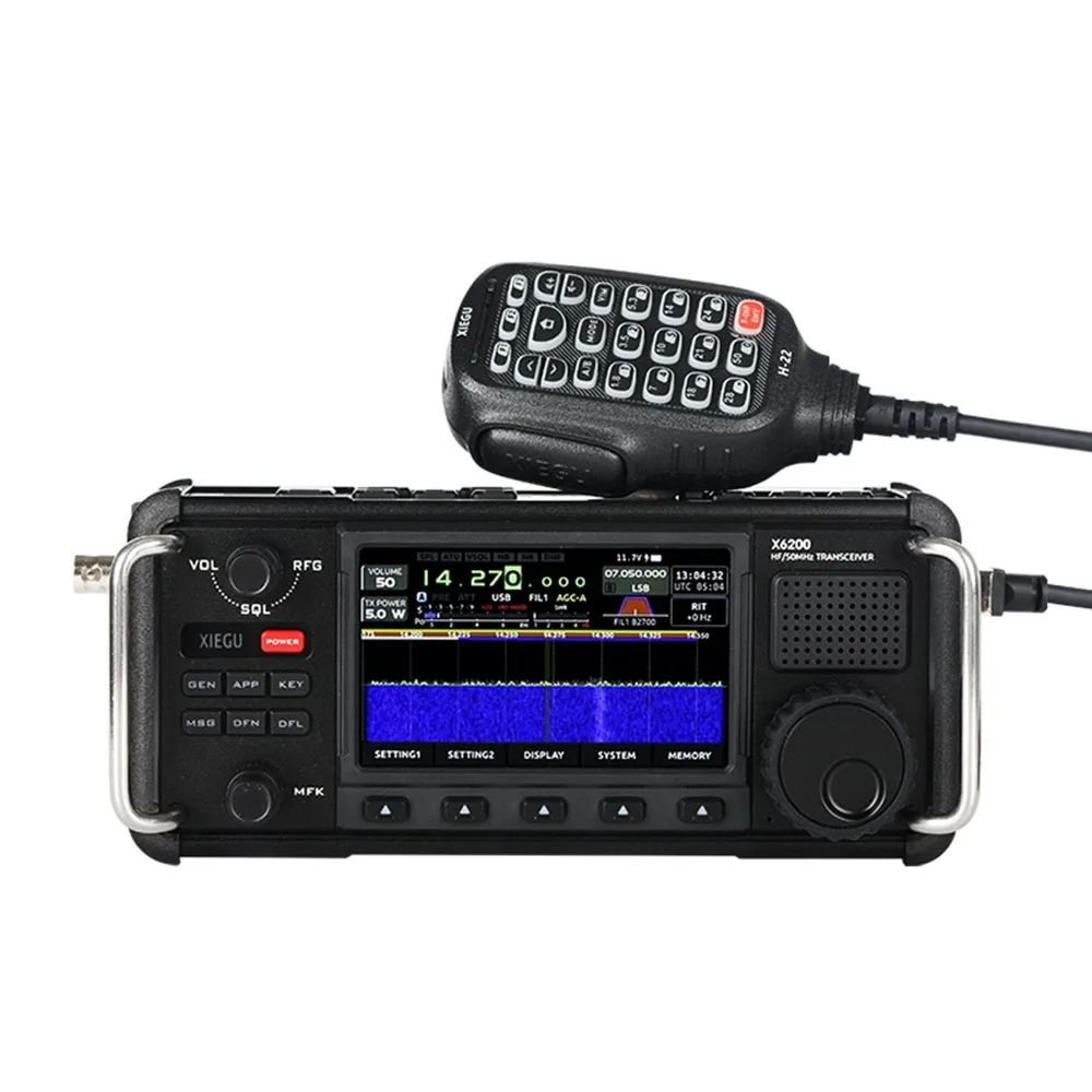 Newest Xiegu X6200 HF/50MHz Compact-type Amateur Portable Radio Transceiver WFM Aviation Wide Frequency Band Multi-mode Receiver