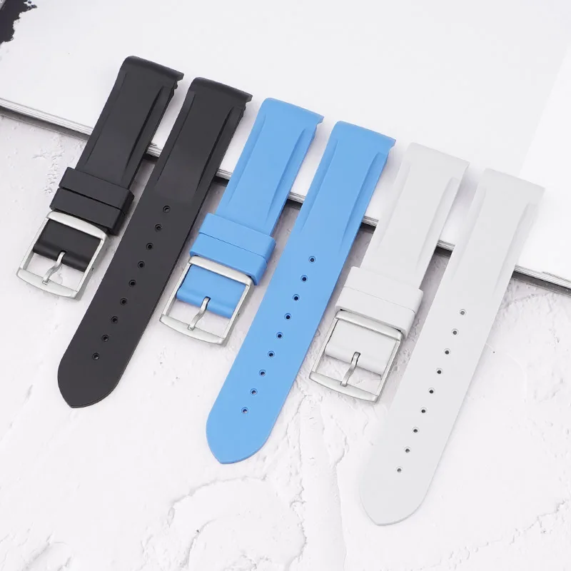 New Curved End 20mm Rubber Watch Strap Suitable for Omega for Moonswatch Jointly Watch Watchband Fashion Watch Band Acessories