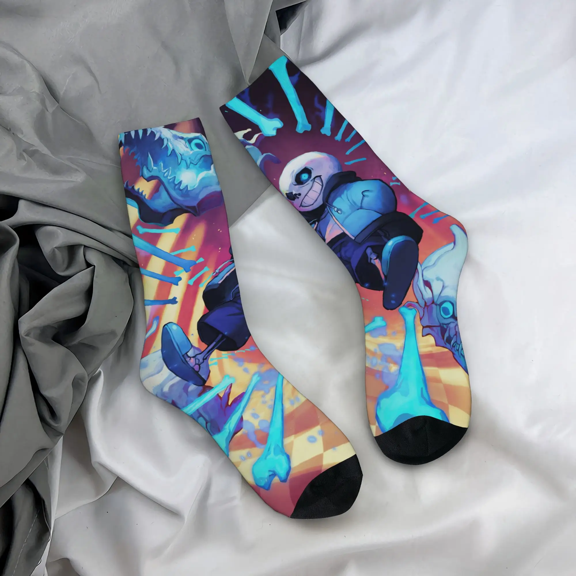 Autumn Winter Hip-hop Men's Women's Game Undertales Sans Socks  Non-slip Soccer Socks