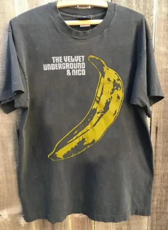 

Plus Size Summer Women's Vintage The Velvet Underground T-Shirt Cotton Breathable Stylish Versatile Street Style Oversized