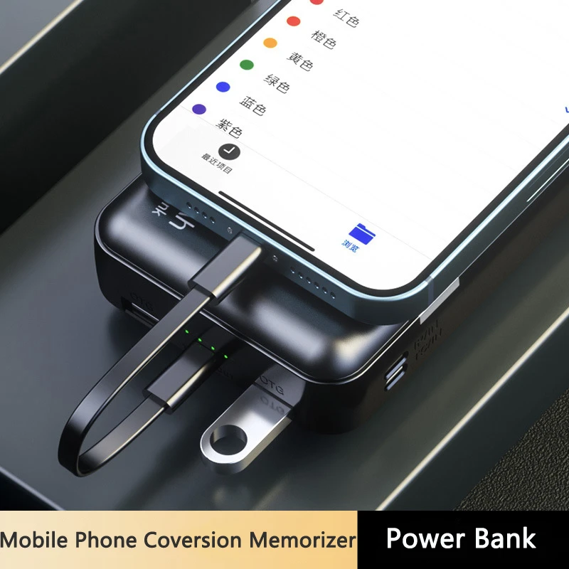 OTG Power Bank 10000mAh Portable Charger Powerbank for iPhone16 Xiaomi Samsung Huawei Spare Battery Poverbank Mobile OTG Adapter