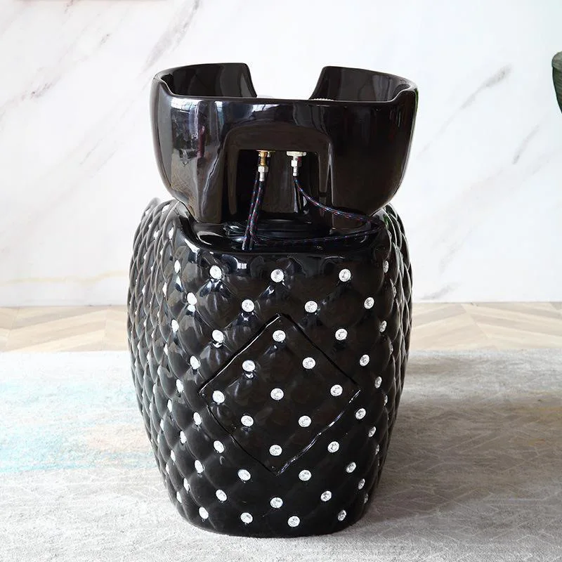 

High-end ceramic deep basin shampoo bed for hairdressers, barbershop flushing beds, beauty beds