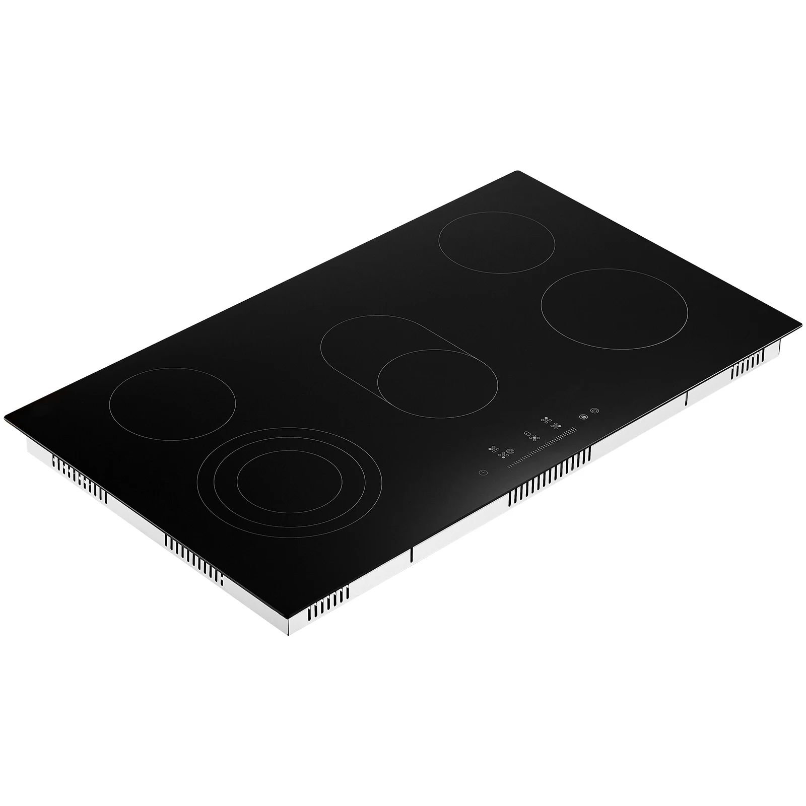 SucceBuy Electric Cooktop Built-in Electric Stove Top Ceramic Top Radiant Cooktop w/ Glass Panel Touch Control Timer Child Lock 1