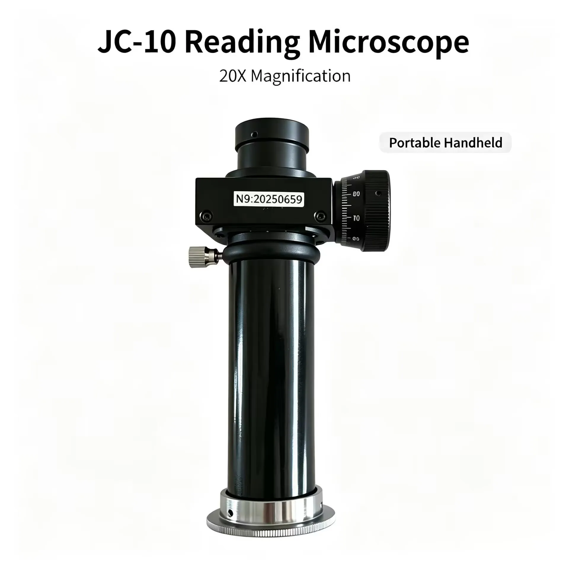 JC-10 Portable Reading Microscope 20X Handheld Measuring Microscope 0-6mm Range 0.01mm Resolution for Industrial Inspection