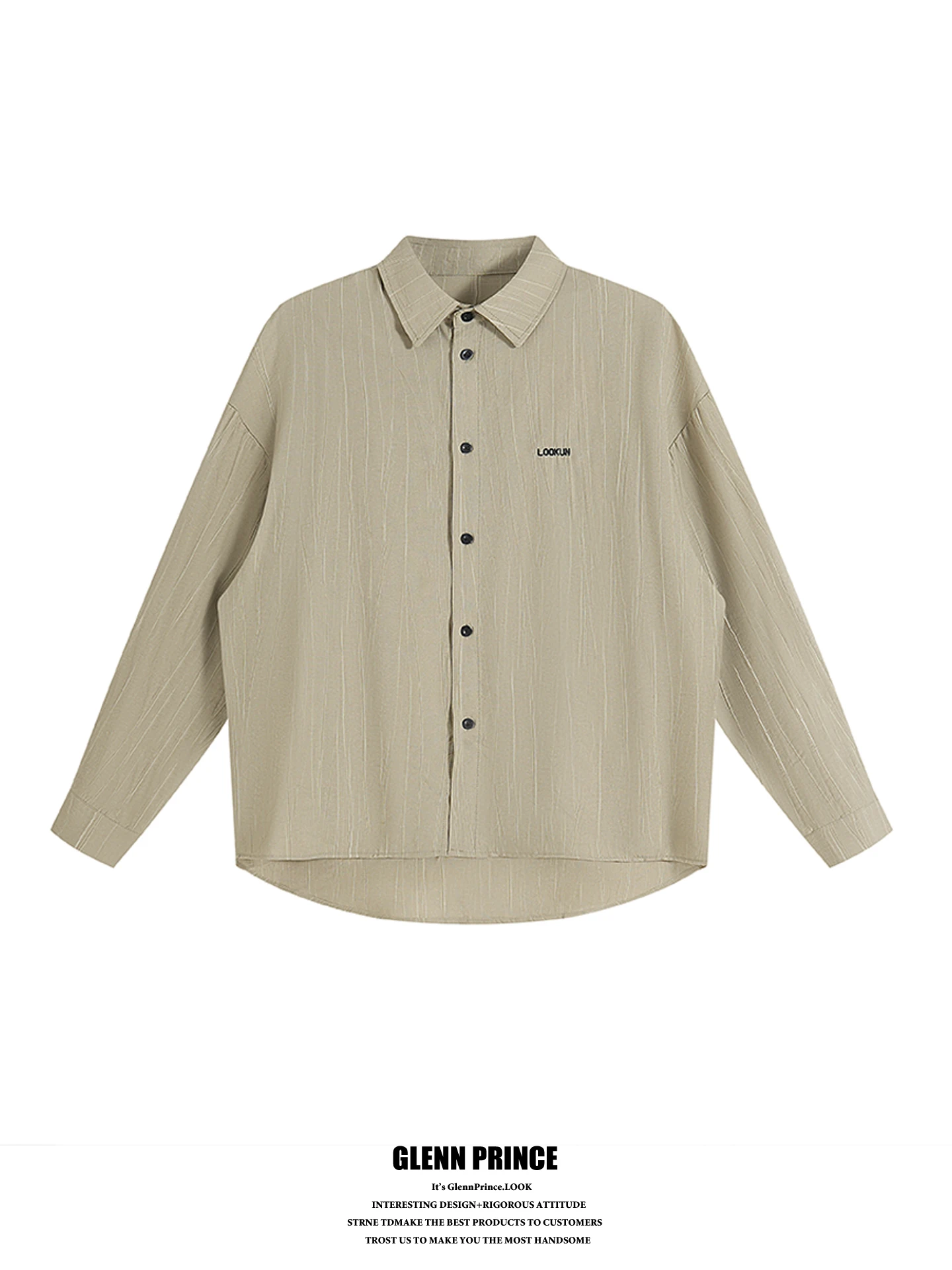 GPstudio Men's Long Sleeve Shirt Textured Folded Autumn Old Money Style Workplace Dressing Soft Tie City Walk Daily Commute