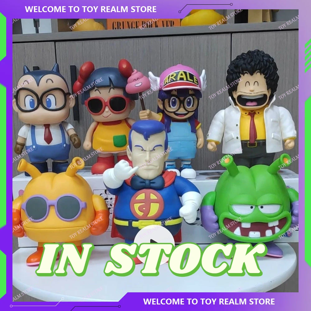 INSTOCK Arale Anime Figure Nekon King Dr.Iq Figure Mushroom sister Figurine Little Child Pvc Statue Kawaii Model Children Toy