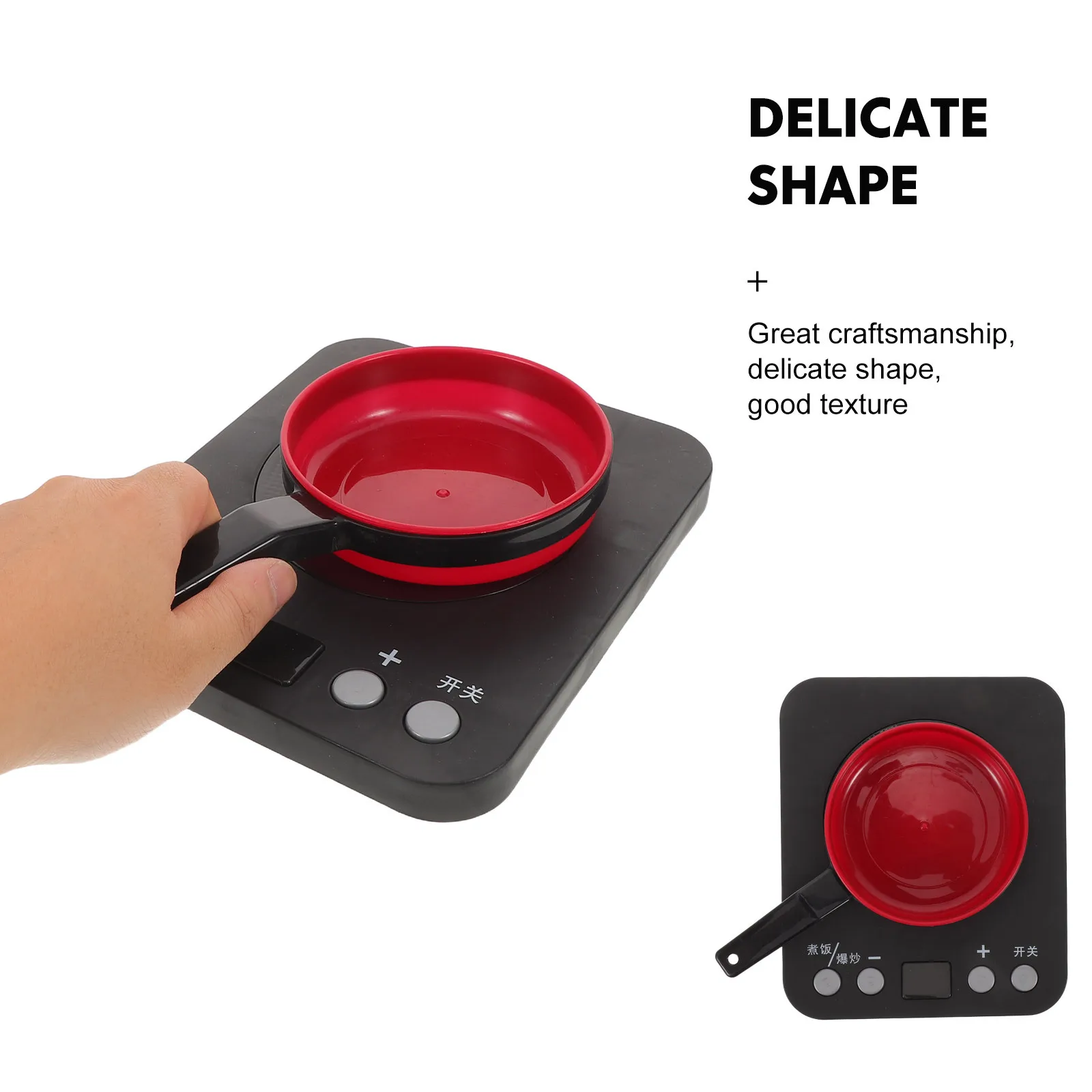 1 Juego de plástico para niños con cocina de inducción, sonido ligero, juego de simulación, aparato de cocina para niños, cocina, juego de simulación, cocina