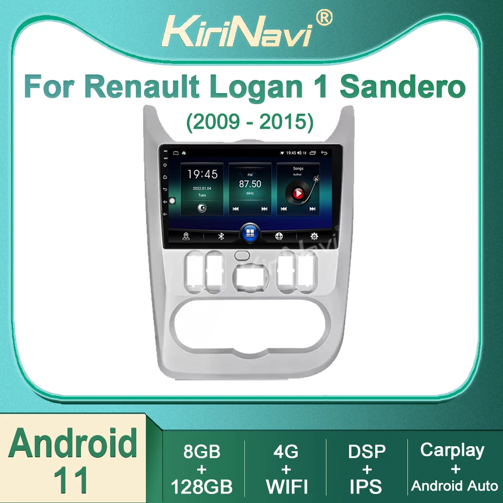 

Kirinavi Auto Radio Multimedia DVD Player For Renault Logan 1 Sandero 2009-2015 Carplay Auto GPS Navigation WIFI Stereo 4G DSP