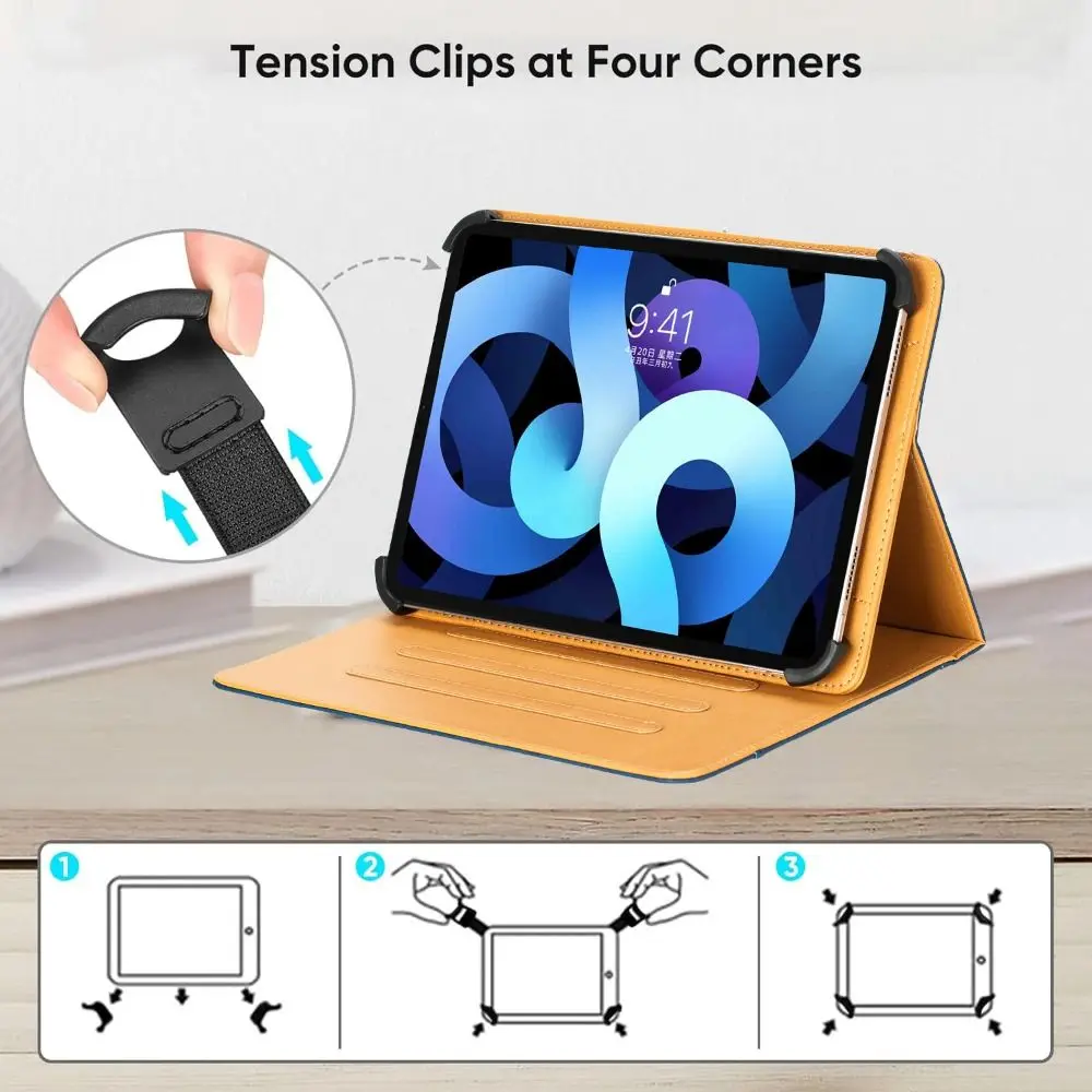 Funda Universal para tableta de 7/8/9/10 pulgadas, a prueba de golpes, con visión multiángulo, funda con soporte para tableta de cuero PU para Samsung/Huawei/Xiaomi