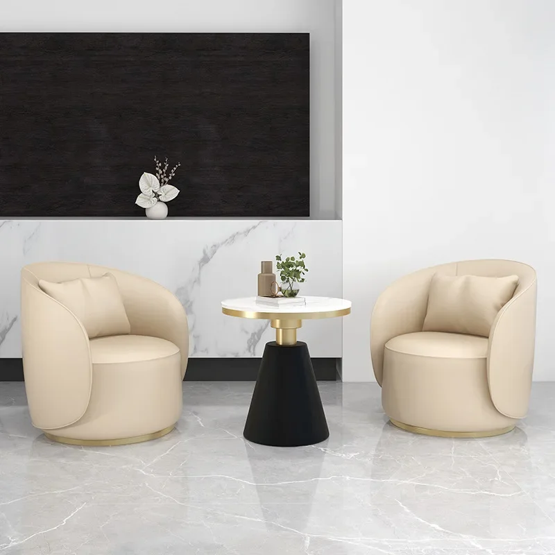 single rotating sofa chair sales office beauty salon hotel leisure small apartment living room dining chair combination