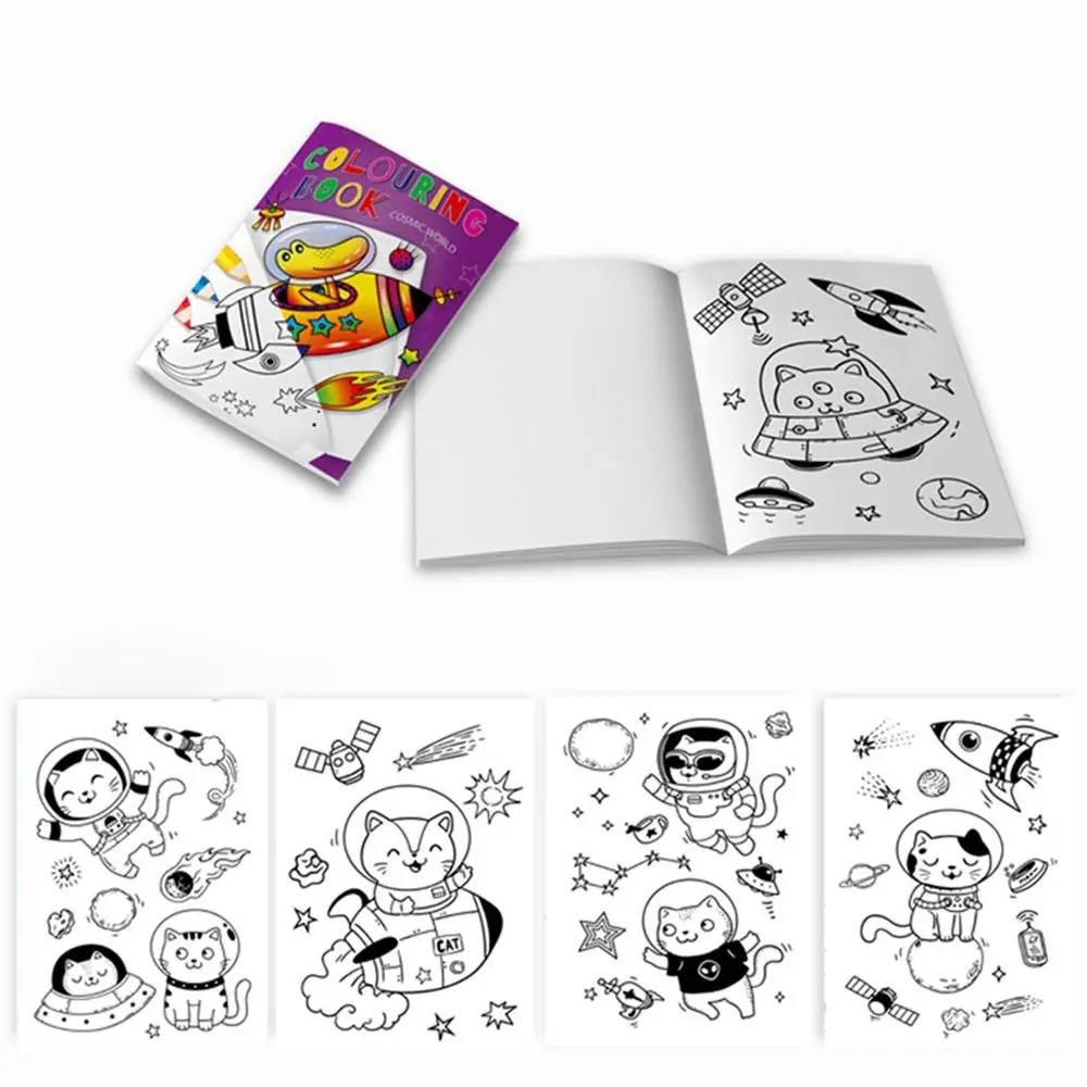 12/60Pages Castle Princess Sea World Coloring Book Space Forest Animals Educational Graffiti Painting Book Cartoon Bold Easy