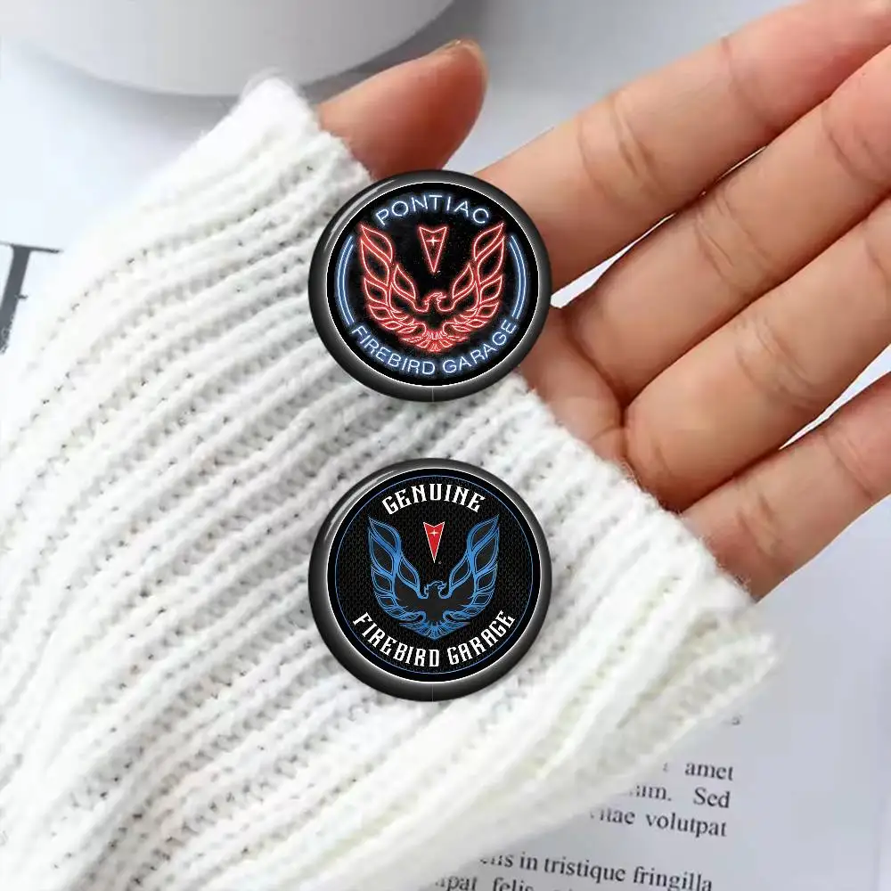 Pontiac Firebird Trans Creative Pins Funny Faces Round Snap-in Brooch Badge Backpack Hat Accessories Jewelry Gifts view 5