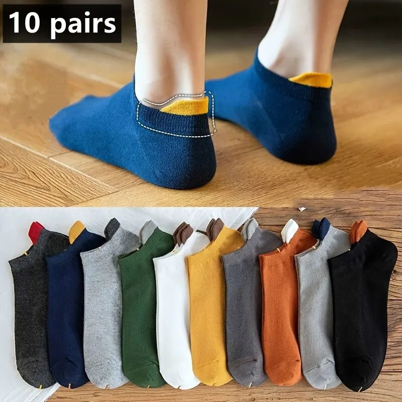 10 Cặp Chất Lượng Cao Người Đàn Ông Vớ Cotton Vớ Ngắn Cho Nam Thấp Cắt Mắt Cá Chân Vớ Thoáng Khí Mùa Hè Giản Dị Mềm Vớ Thể Thao