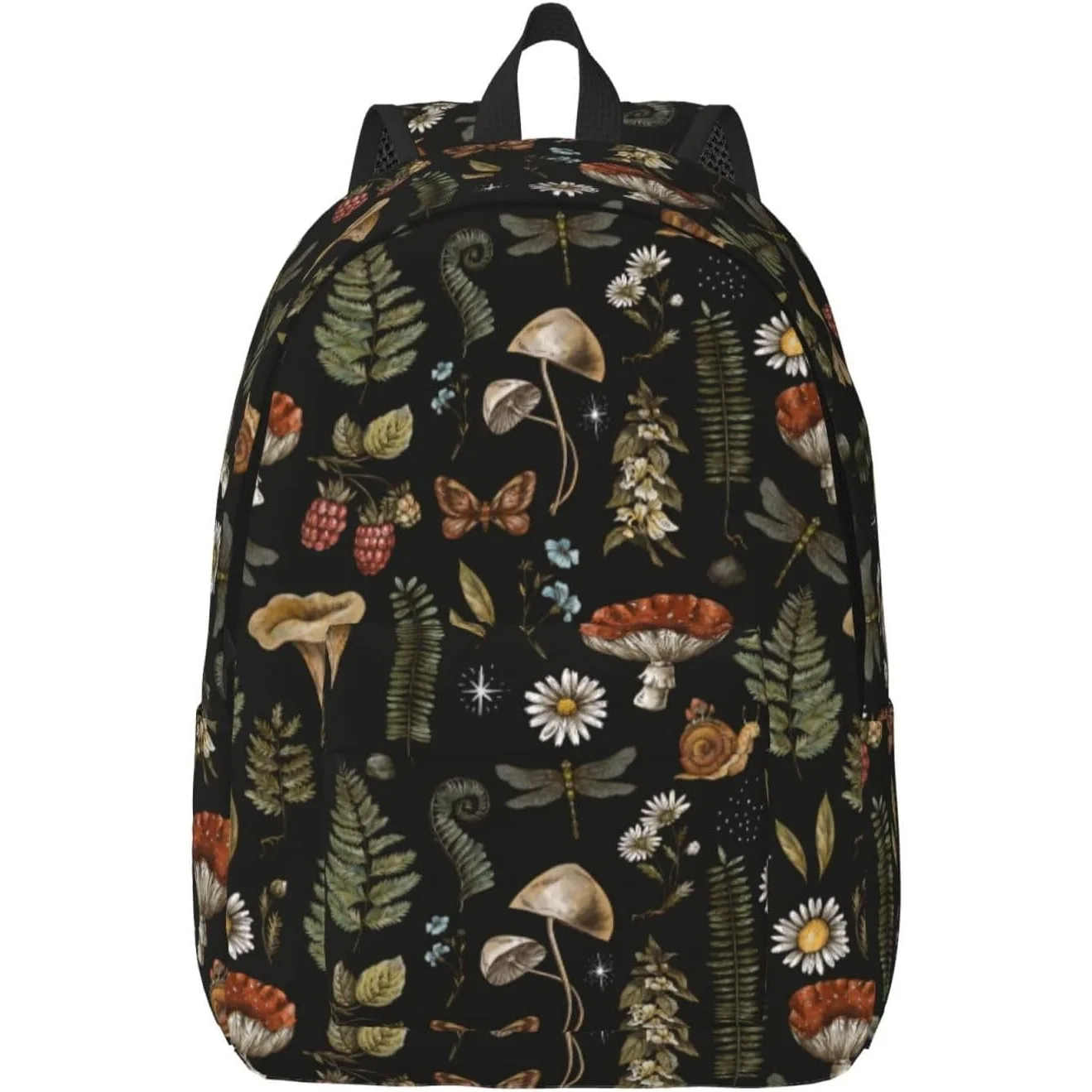 Vintage Mushroom Witchcraft Plant Backpack for Girls Boys Women Lightweight Canvas Bookbag Casual Daypack for Travel Outdoor