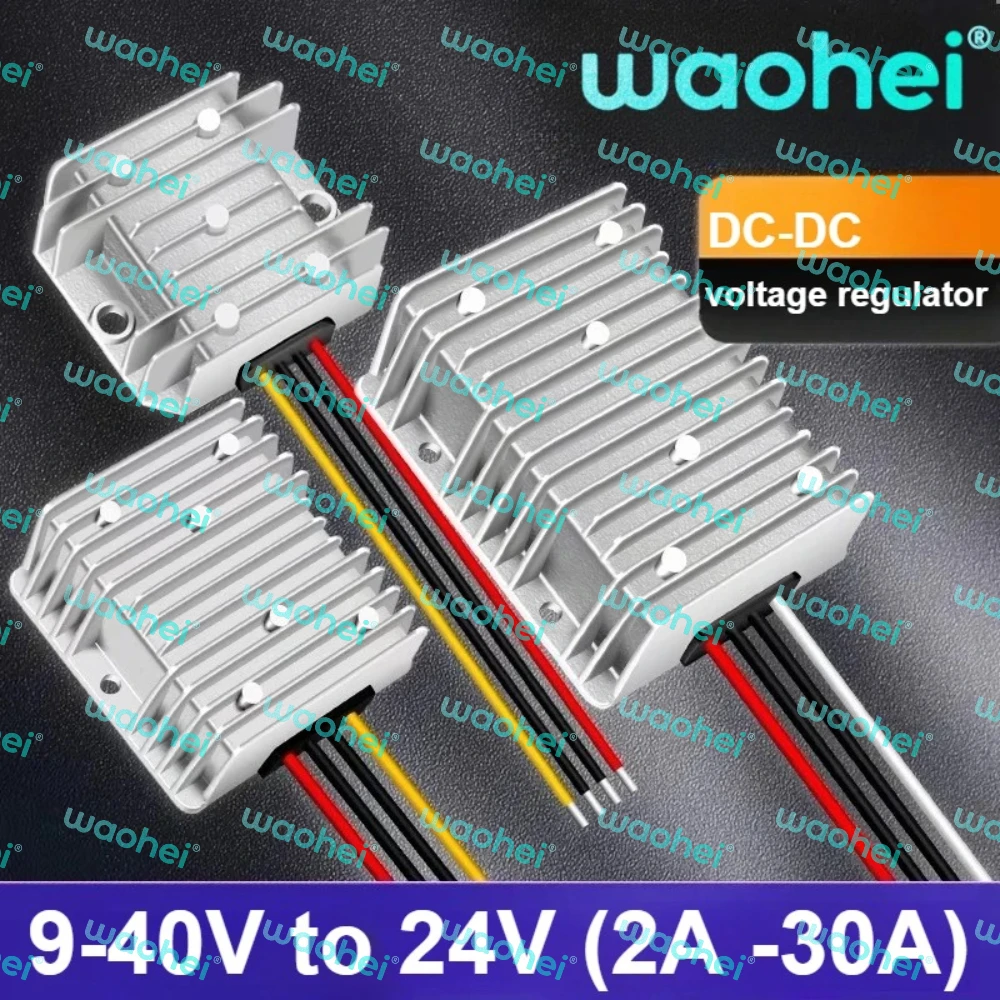 9-40V to 24V 2A 6A 10A 15A 20A 25A 30A DC Converter Buck Boost Stabilizer Regulator Power Supply for Car RVs Reliable Quality