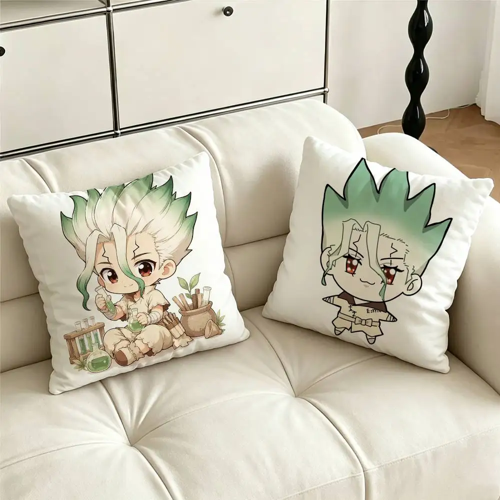 Dr.STONE S-Senku Ishigami Pillow Case for Sofa Living Room Home office Decor Protective Cover