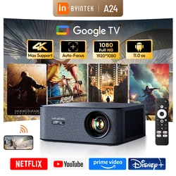VEVSHAO A24 Projector 4K Full HD 1080P 1700ANSI Smart Home Theater Projector for Office Meeting Video