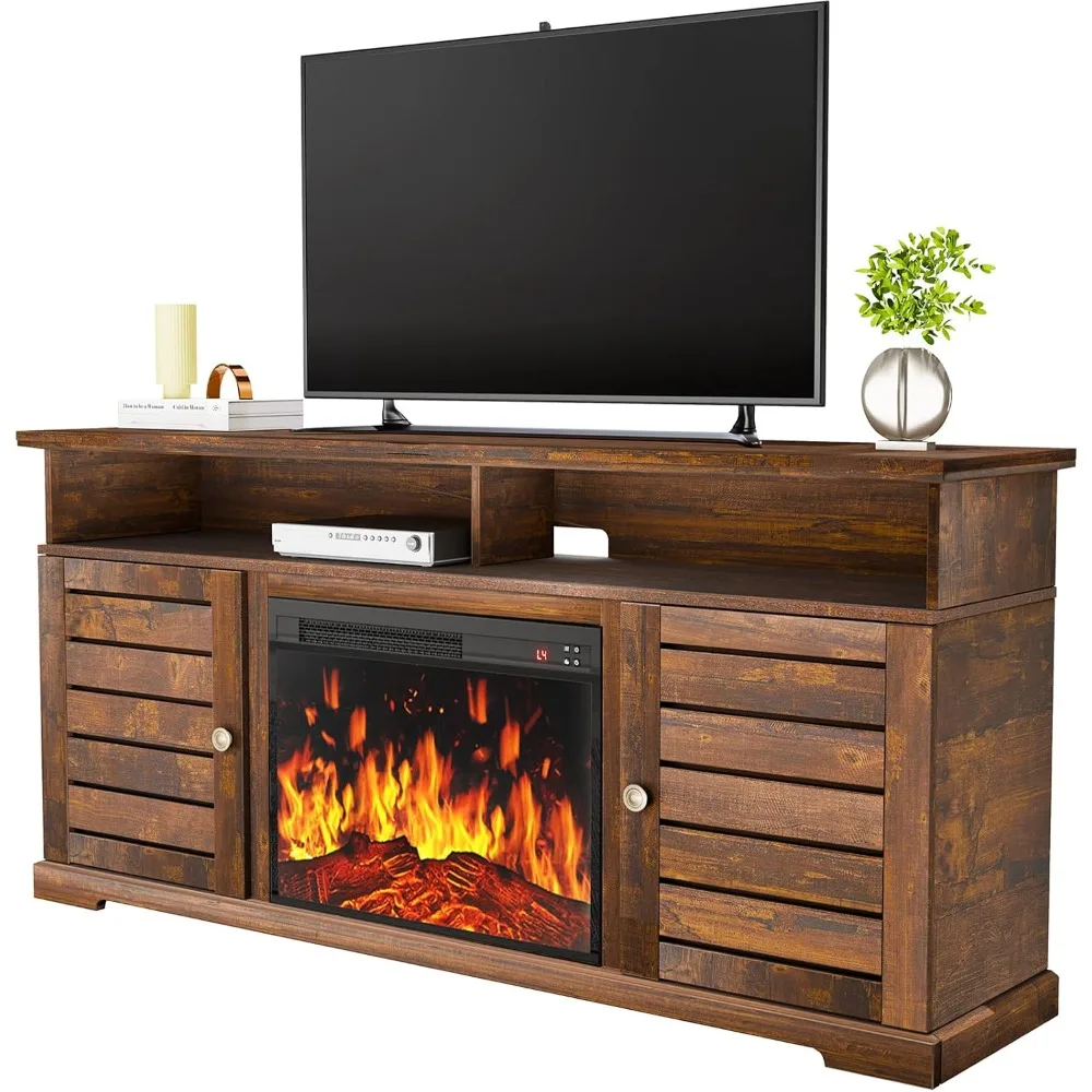 

Fireplace TV Stand, Electric Fireplace TV Stand for TVs Up to 70 Inch, Farmhouse Entertainment Center 23" Electric Fireplace