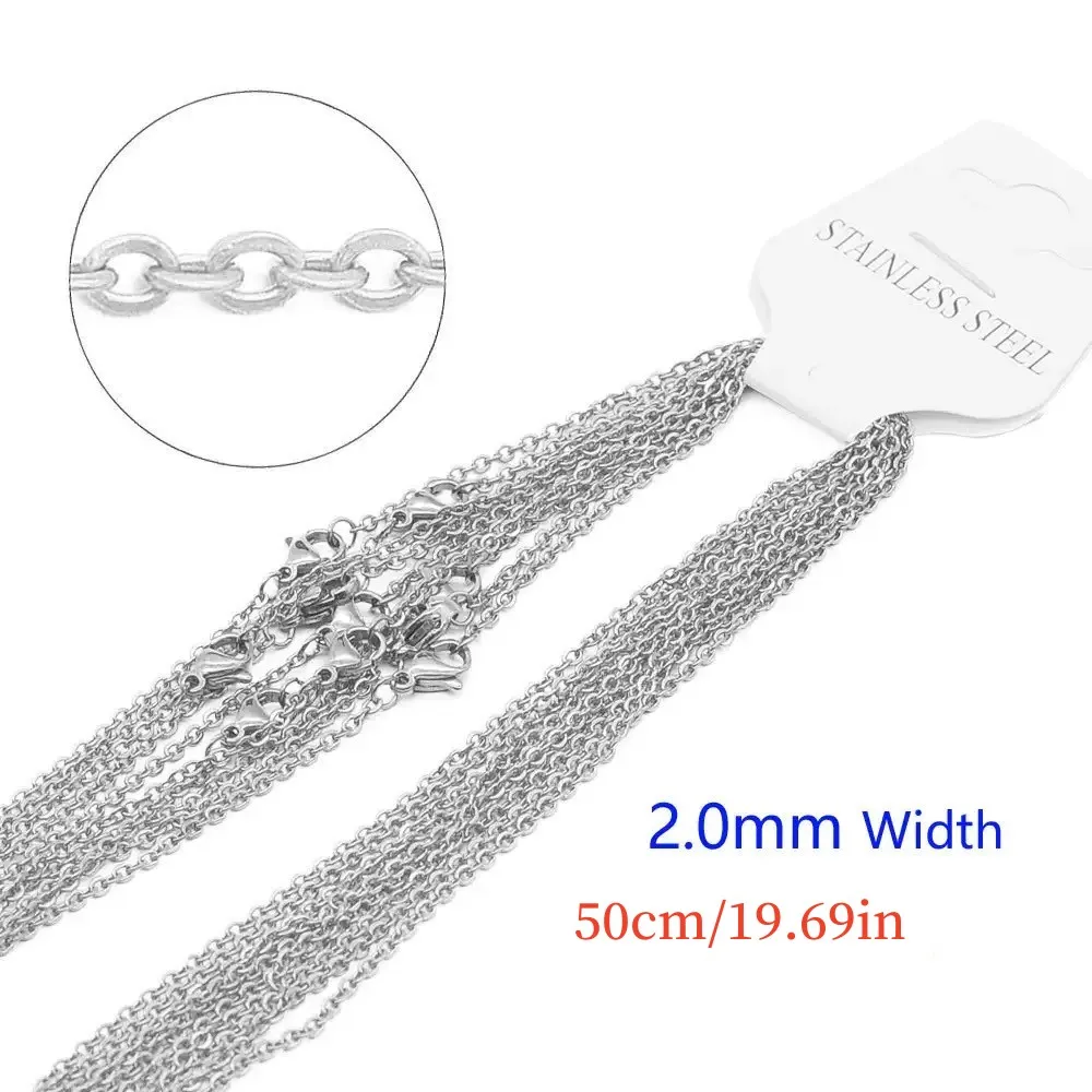 

5/10pcs Stainless Steel 2mm O-shaped Chains Necklaces 316L Stainless Steel Floating Locket Chains Necklace DIY Jewelry Findings