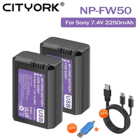 NP-FW50 NPFW50 NP FW50 Battery with USB-C Input for Sony Alpha A6500 A6300 A6000 A5000 NEX-3 A7 A7RII A7SII A7S ZVE10 Cameras