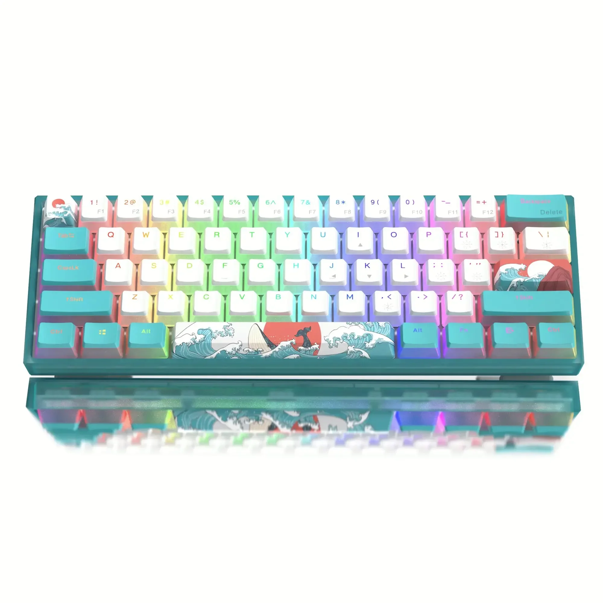 

Keyboard Hot-Swappable Blue Sea Keyboard RGB Wire Gaming Mechanical Keyboard Pudding PBT Keycap Red Switch